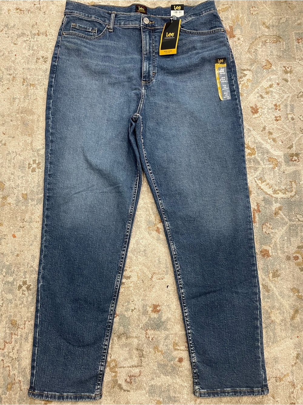 Lee Legendary High Rise Mom Jeans Size 18 Medium Blue Denim Stretch